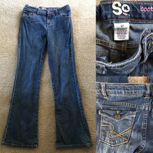 SONOMA Girl’s BOOT CUT Adjustable Waist JEANS Size 12 VINTAGE Y2K